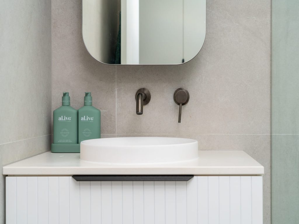 Bathroom renovation showcasing premium tiles and high-quality craftsmanship