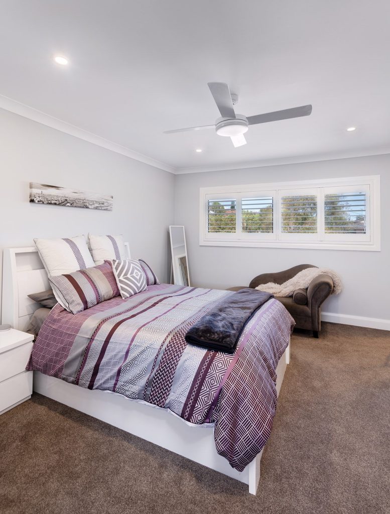 Master bedroom in parents retreat of this first story addition in Earlwood