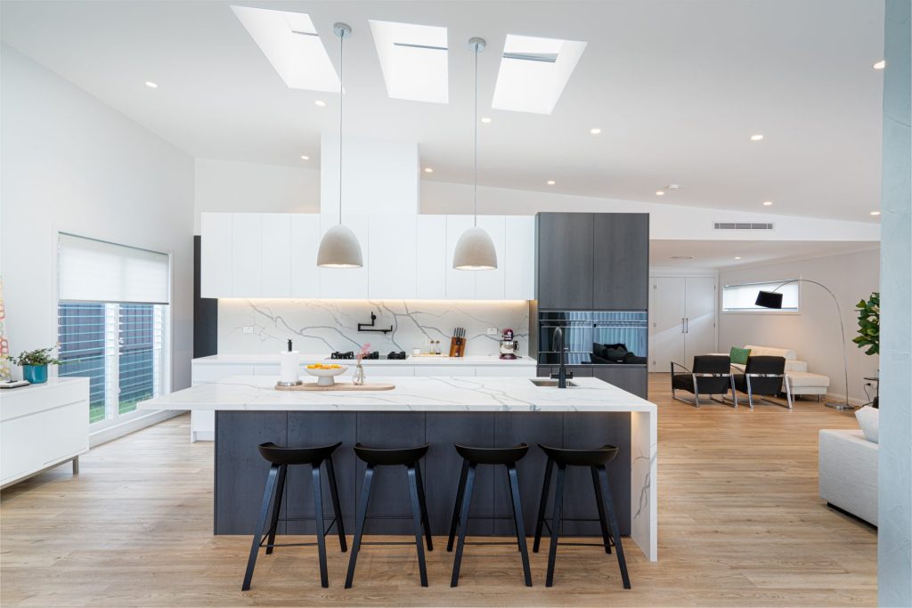 Open-plan family living area created through a custom home extension in The Ponds